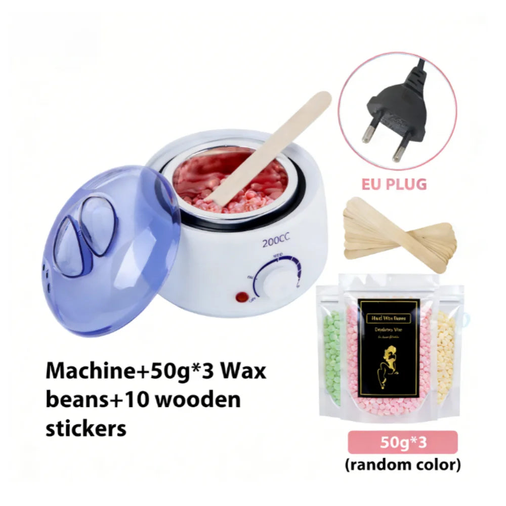 200CC Wax Heater Warmer Hair Removal Machine For Hand Foot Body SPA Epilator Paraffin Wax Pot +Wax Beans + Wood Sticks