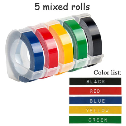 C101 3D Embossing Typewriter Labeling Machine Manual Labeller Compatible Dymo Printer Labels for Dymo 12965 Label Make