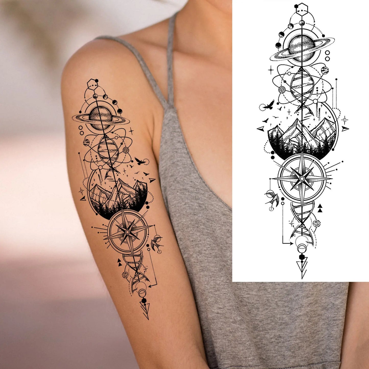 1 Sheet Bless Belief Faith Engraved Temporary Tattoos Family Love Tatoos Waterproof Realistic Fake Tattoo Stickers Long Lasti
