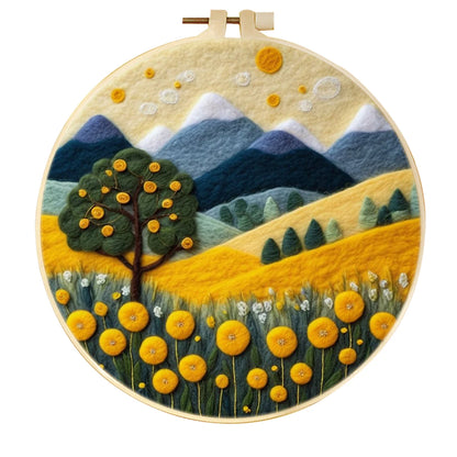 Needle Felting Kit For Beginner Wool Painting Kit DIY Felt Wool Needle Felt Set Tool Landscape Gift Picture For Home Decors -