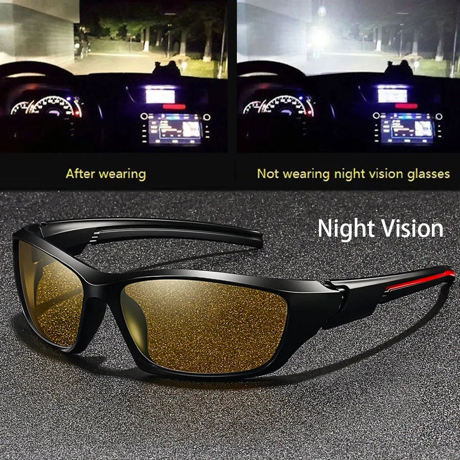 Fashion Vintage Square Frame Unisex Night Vision Glasses Reduce Visual Fatigue Lenses Anti-Glare Anti-Reflective Eyewear - F3