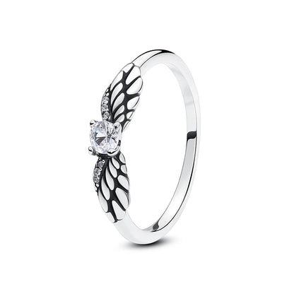 Original 925 Sterling Silver Ring Love Heart Pave CZ Crystal Stackable Rings For Women Wedding Engagement Birthday Gift Jewel