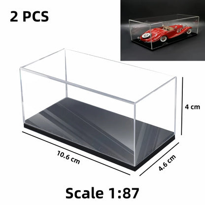 Scale 1/64 1/43 1/32 1/24 1/18 Clear Acrylic Display Box Case for Car Model Dust Cover Pre Made Box Diecast Professional Stor