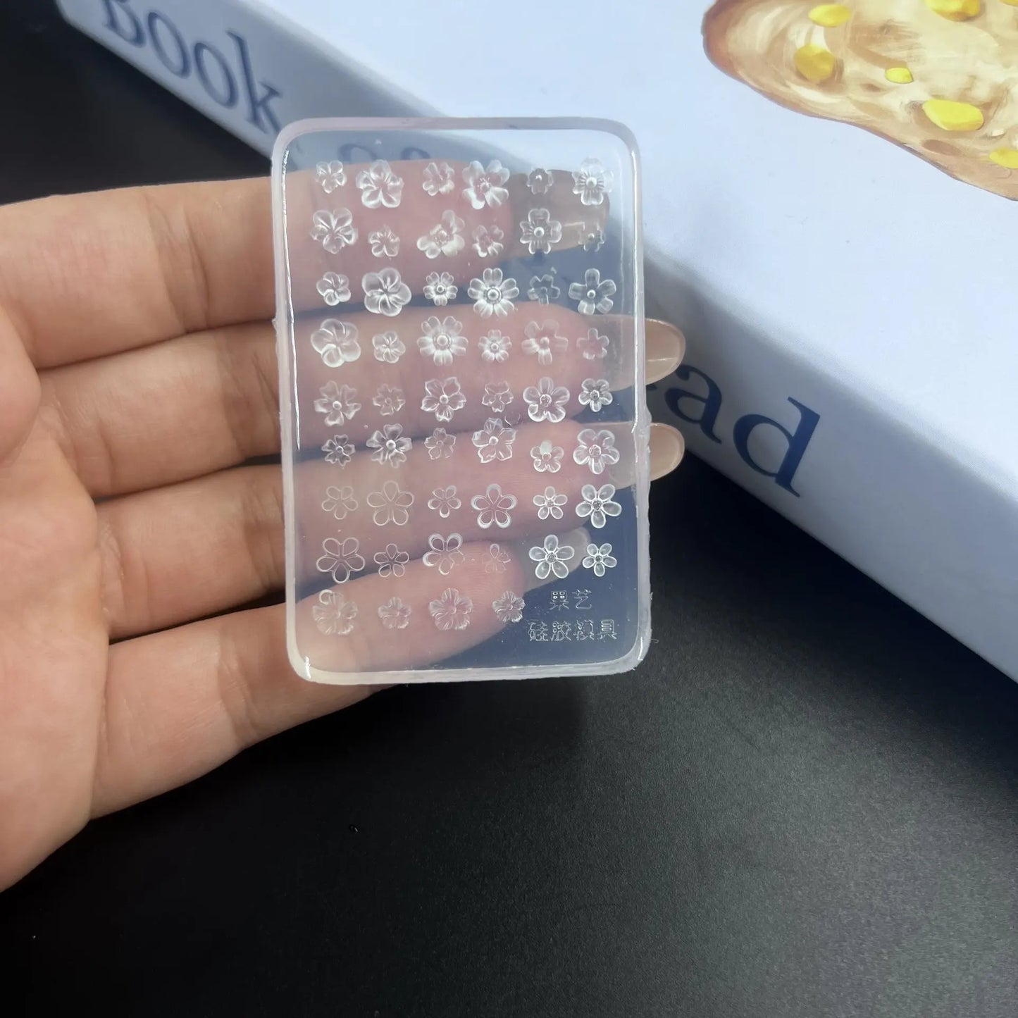 DIY Manicure Nail Templates: 3D Butterfly Flower Silicone Mold, Sweet Bow Bead Chain Designing Tools