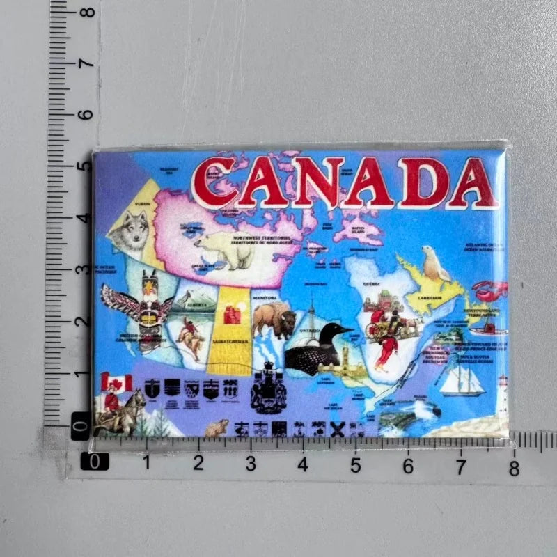 Canada Tourist Souvenir Fridge Magnets Ottawa Victoria Limeau Bridge Vancouver Quebec Toronto Bear Moose Maple Leaf Stickers 