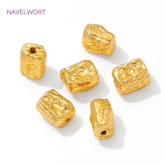 Separator Beads 18K Gold Plated Brass Irregular Spacer Beads For Jewelry Making Supplies,Bracelets Beads,DIY Beading Accessor