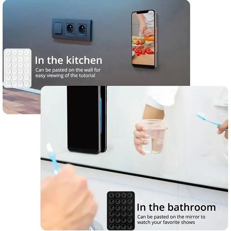 Silicone Suction Phone Holder Mat Multifunctional Suction Cup Wall Stand Square Anti-Slip Single-Sided Case Mount Back Sticke