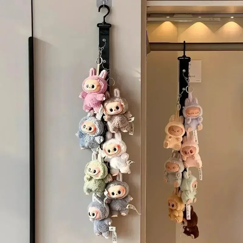 For 15/17cm Labubu Display Artifact Doll Storage Rack Wall Hanging Doll Pendant Hanging 360° Rotation for Labubu Accessories