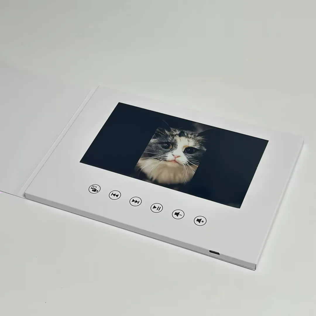 7 inchs Birthday Video Book Card 4GB Lcd Invitation Gift Music Greeting Card Upload Videos Photos Wedding Invite Digital fram