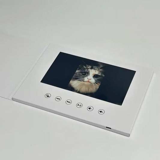 7 inchs Birthday Video Book Card 4GB Lcd Invitation Gift Music Greeting Card Upload Videos Photos Wedding Invite Digital fram