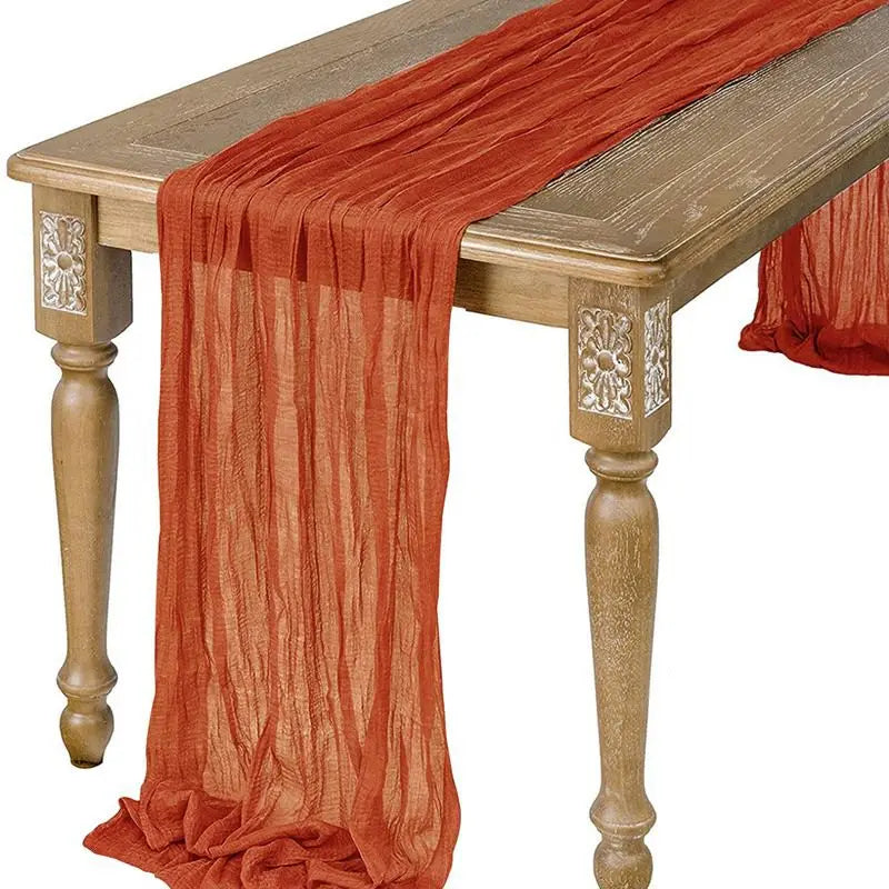Semi-Sheer Gauze Table Runner Sage Cheesecloth Table Setting Dining Vintage Wedding Decoration Banquets Arches Retro Boho Dec