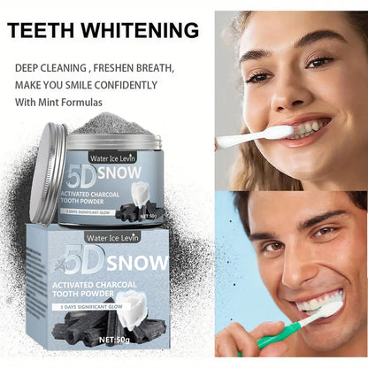 Bamboo Charcoal Teeth Whitening Powder - Natural Whitening and Deep Cleaning for Men and Women, Freshens Breath, Daily Use To