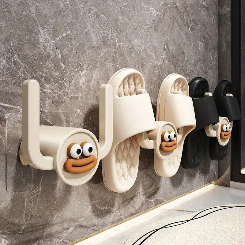 1Pc Cartoon Slippers Hook Bathroom Slipper Rack Shower Storage Organizer Shoe Holder Drainage Stand for Bathrooms and Bedroom