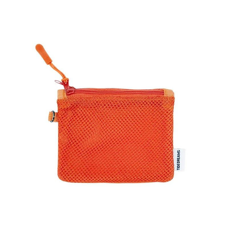 Travel Makeup Storage Bags New Mesh Coin Purse Simple Portable Mini Bag Multi-purpose Square Bag Double-layer Zipper Card Hol