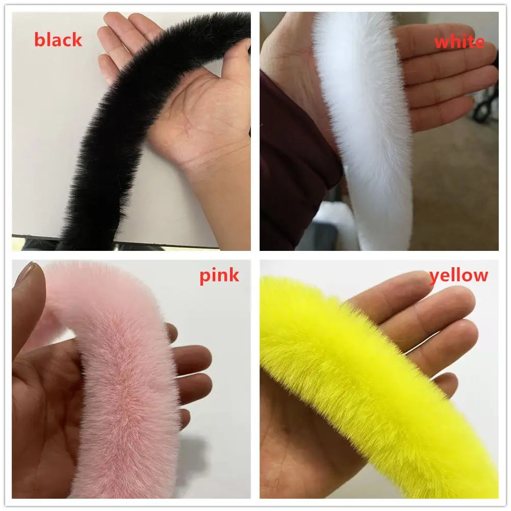 1PC 100cm in Length And 5cm in Width Faux Rabbit Fur Tape Trimming Ribbon Furry Fluffy Sewing DIY Craft Scarf Collar