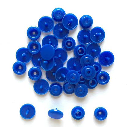 50 Sets Round Snaps Buttons For Bib T5 Plastic Press Button Fastener Snap For Clothes Accessories DIY Crafts 24Colors - deep 