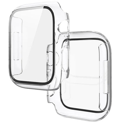 Tempered Glass+Cover For Apple Watch 11 10 9 8 7 46mm 42mm PC Bumper Screen Protector Case iWatch Series 7 6 5 4 SE3 44 40 45