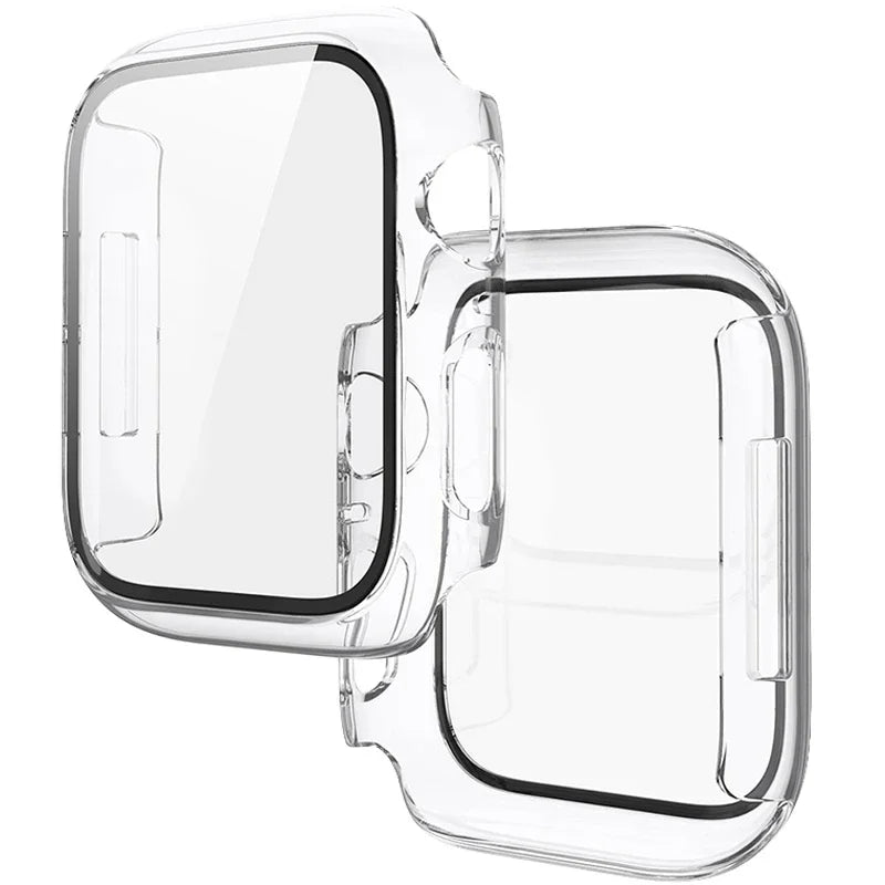 Tempered Glass+Cover For Apple Watch 11 10 9 8 7 46mm 42mm PC Bumper Screen Protector Case iWatch Series 7 6 5 4 SE3 44 40 45