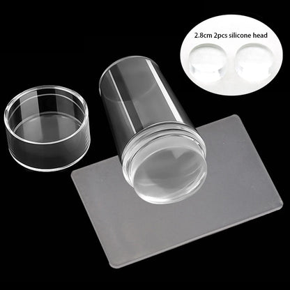 Nail Stamping Plates Pure Clear Jelly Nails Art Stamper Scraper Set Print Silicone Marshmallow Design Manicure Accessories To