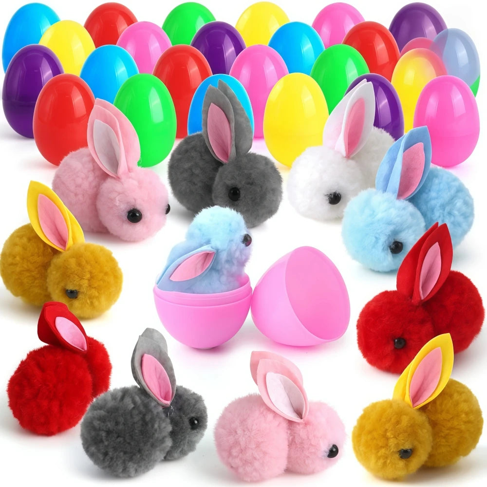 6/12/18/24 Pcs Cute Easter Bunny Eggs for Easter Party Birthday Wedding Children's Day School Gift Basket Pinata Gift Bag Fil