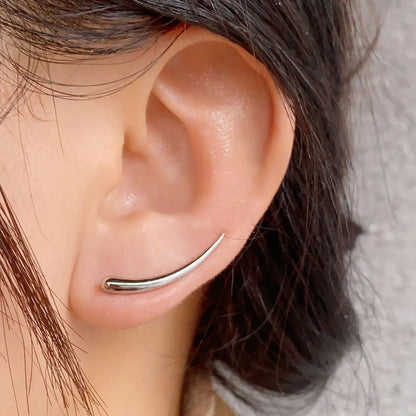 Long Dipper Ear Hook Clip on Earrings for Women Moon Curved Metal Ear Climbing Ear Cuff Piercing Earrings Fashion Jewelry Gif