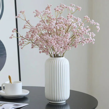 Nordic Plastic Small Vase for Tabletop Home Flower Living Room Decor Decoration Table Ornaments Circle Flower Arrangement Vas