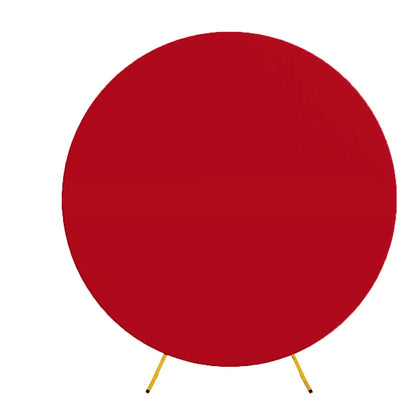 Pure Color Circle Round Backdrop Cover Wedding Baby Shower Birthday Party Decor Elastic Photo Background（Without Shelf）