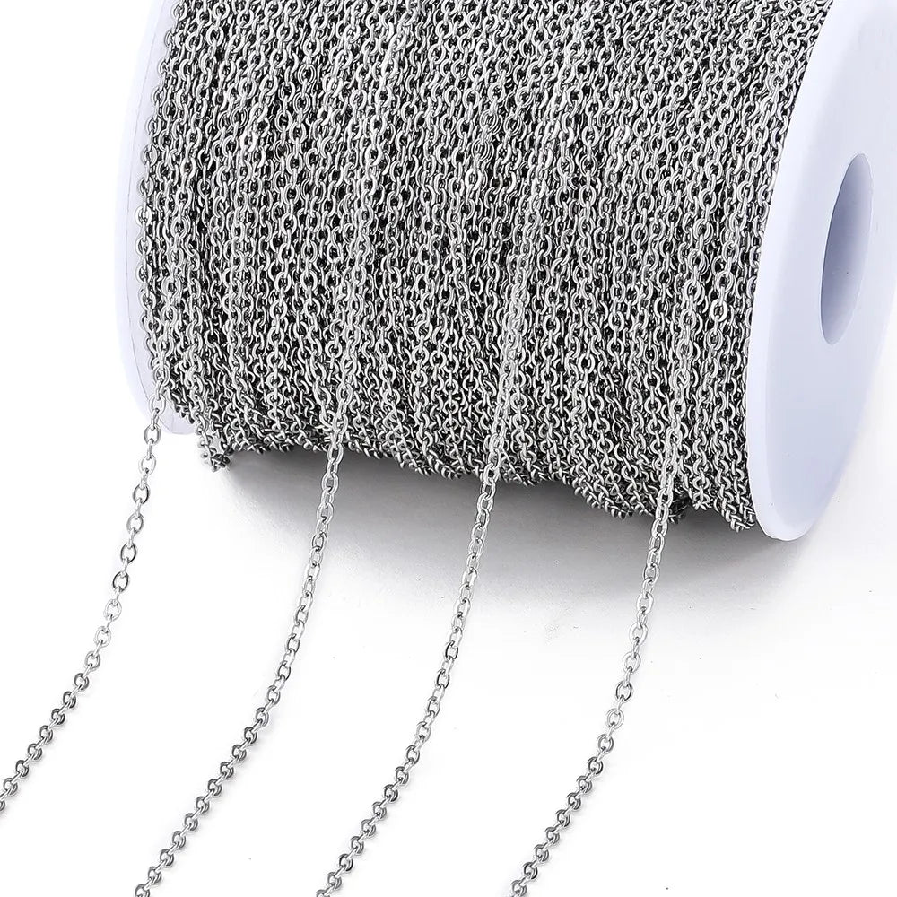 2Meters/Lot Stainless Steel Chains Gold Color Chain for Jewelry Making DIY Necklace Bracelet Accessories Lips Beads Beaded Ch