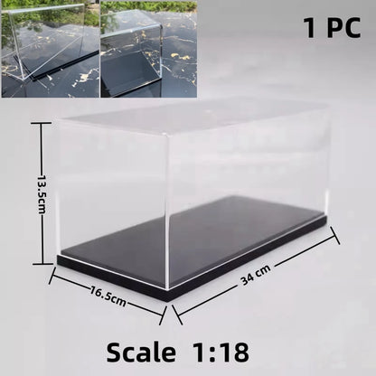 Scale 1/64 1/43 1/32 1/24 1/18 Clear Acrylic Display Box Case for Car Model Dust Cover Pre Made Box Diecast Professional Stor