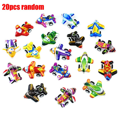 20pcs/lot Cartoon Toys Cute Plastic Pull Back Cars Plane Toy Cars for Child Mini Car Model Funny Kids Toys Kindergarten Toys 