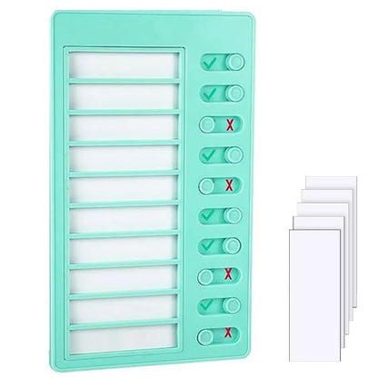 1 pcs Kids Chore Chart with 5 pcs Blank Card,Plastic Checklist Board with Detachable Cardstock to Do List for Routine Plannin