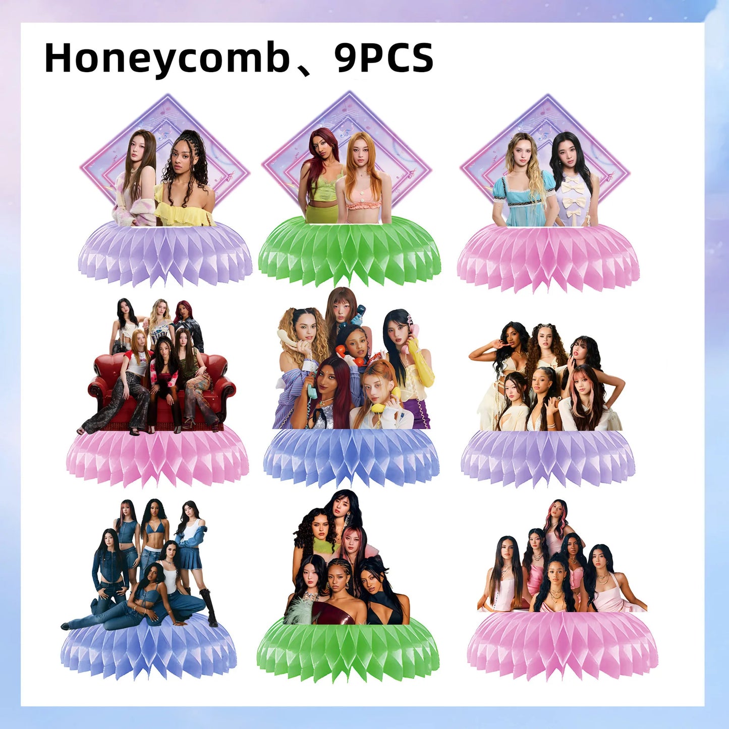 K-Katseye Birthday Decoration Kpop Girl Group Napkin Balloon Cup Plate Tablecloth Banner For Girls Festival Party Fans Gift -