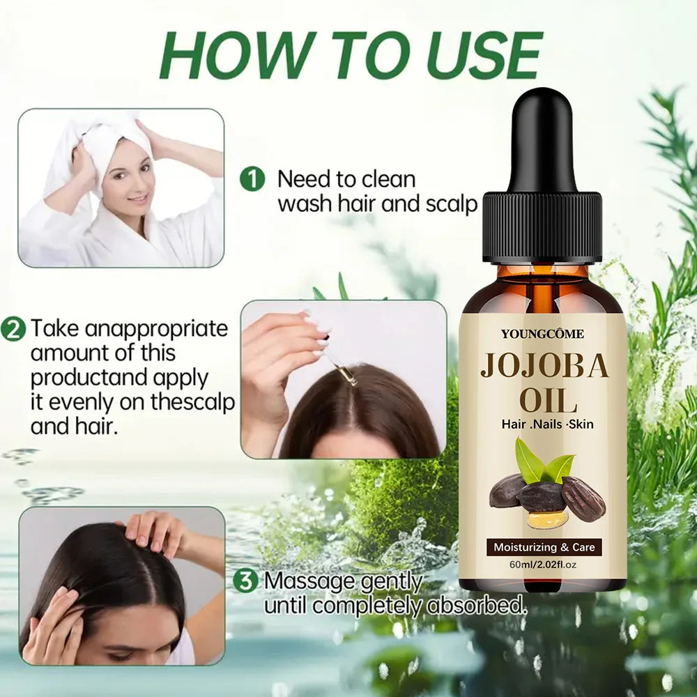Organic Jojoba Oil, Pure Moisturizing Oil For Face, Hair, Skin Nails | Natural Cold Pressed Hexane Free Carrier Oil Hair Rela