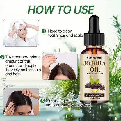 Organic Jojoba Oil, Pure Moisturizing Oil For Face, Hair, Skin Nails | Natural Cold Pressed Hexane Free Carrier Oil Hair Rela