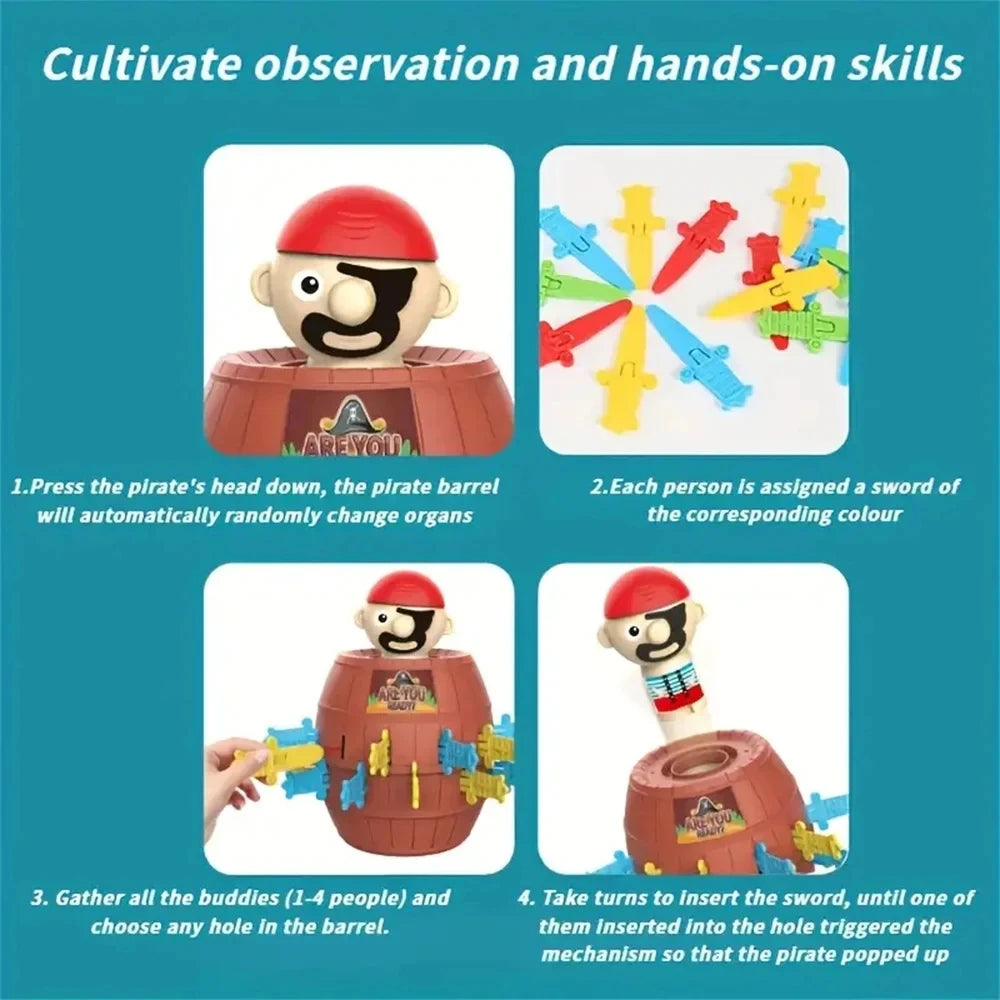 Pirate Board Game Montessori Family Gathering Game Funny Toy Lucky Game Jumping Pirates Board Games Boys and Girls Gift