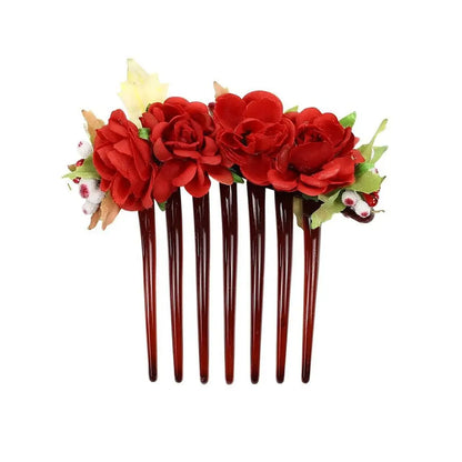 Bridal Hair Combs Rustic Wedding Floral Women Stimulation Flower Hairpins Brides Wedding Elegant Hair Accessories