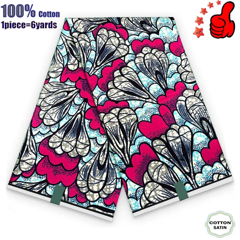 100% Cotton Soft Original Guaranteed Veritable African Real Wax Fabric Ghana Nigeria Style Ankara Wax Batik Fabric - 28