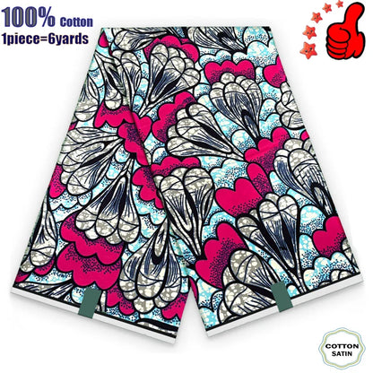 100% Cotton Soft Original Guaranteed Veritable African Real Wax Fabric Ghana Nigeria Style Ankara Wax Batik Fabric - 28