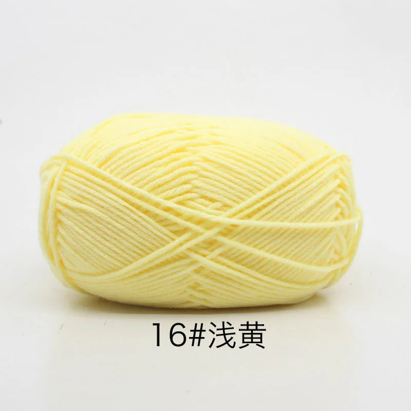 40-50g/Set 4ply Milk Cotton(80%) Knitting Yarn Needlework Dyed Lanas For Crochet Craft Sweater Hat Dolls At Low Price - 16