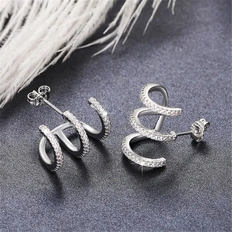 925 Sterling Silver Trendy Stud Earrings Climb Claw Shaped Ear Piercing Accessories Wedding Party Women Jewelry