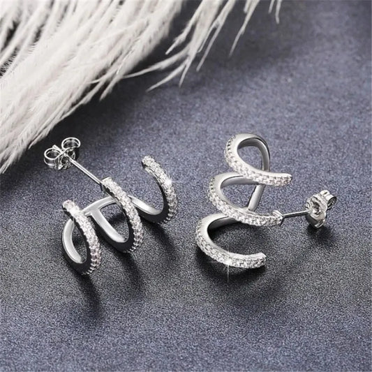 925 Sterling Silver Trendy Stud Earrings Climb Claw Shaped Ear Piercing Accessories Wedding Party Women Jewelry