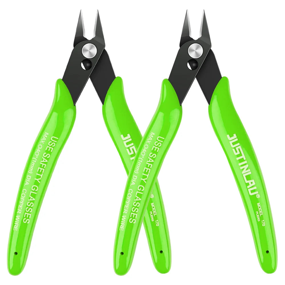 2Pcs Mini Nose Cutting Plier Electrical Wire Cable Cutter Metal Side Snips Flush Pliers Convenient Durable Tool
