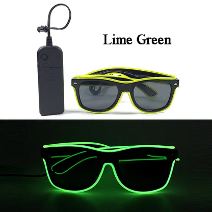 1PC Light Up LED Glasses Glow Sunglasses EL Wire Neon Glasses Glow in The Dark Party Supplies Neon Party Favors for Adults - 