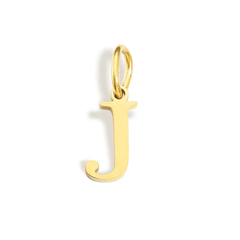 26 Letter Alphabet Initial 10mm Charm Pendant Jewelry Gold Stainless Steel Simple PVD Plated DIY Necklace Bracelet Jewelry - 