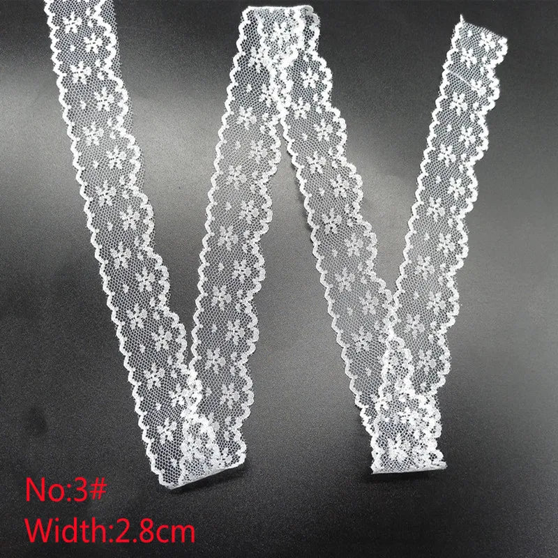 10 Yards 38 Kinds of White Lace Ribbon African Lace Fabric DIY Webbing Decoration Gifts Packing Sewing Clothes Material Craft