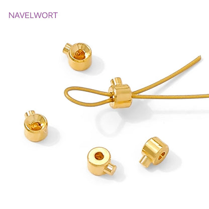 18K Gold Plated Round Crimp End Bead,Brass Crimp Beads For Jewelry Making Supplies,Lamps For Jewelry,DIY Bracelets Accessorie