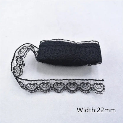 Lace Trim 10 Yards, Black Lace Ribbon for Sewing, Vintage Lace Trim for DIY Crafts, Planner Decorating, Fabric Accent Wide 14