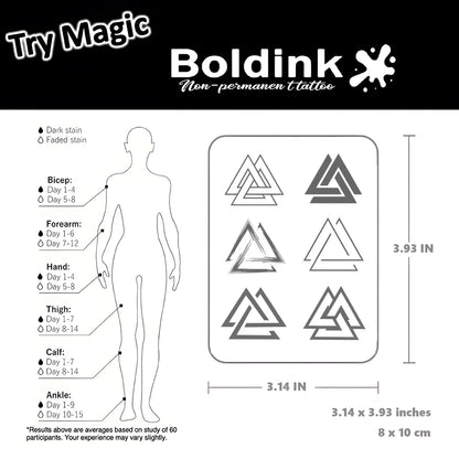 Geometry Temporary Tattoo,Lasts To 15 Days New Technology Magic Waterproof Semi Permanent Sticker.
