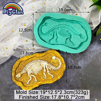 Dinosaur Skeleton Specimen Silicone Mold Tyrannosaurus Ankylosaurus Specimen Model Gypsum Resin Handmade Epoxy Mold Handicraf