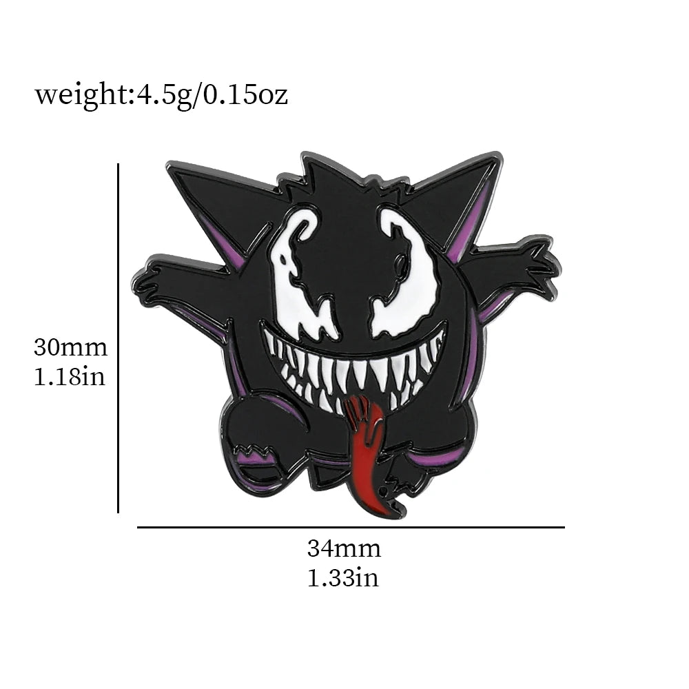 Gengar Cartoon Brooches Anime Enamel Lapel Pins for Backpack Accessories Fans Collection Brooches Jewelry Gift - Gengar 3